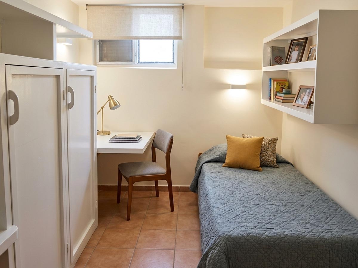 Habitación individual de la Residencia Universitaria 2335